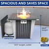 SereneLife Fire Pit Table - 50,000 BTU, Stainless Steel Burner, Tempered Glass Wind Guard, Sliding Door - 3 of 4