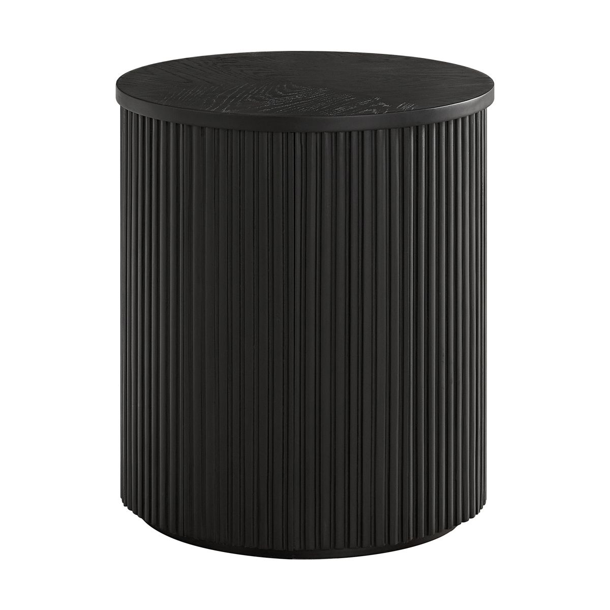 Alaterre Furniture Amos Round End Table, Black - thumbnail 7