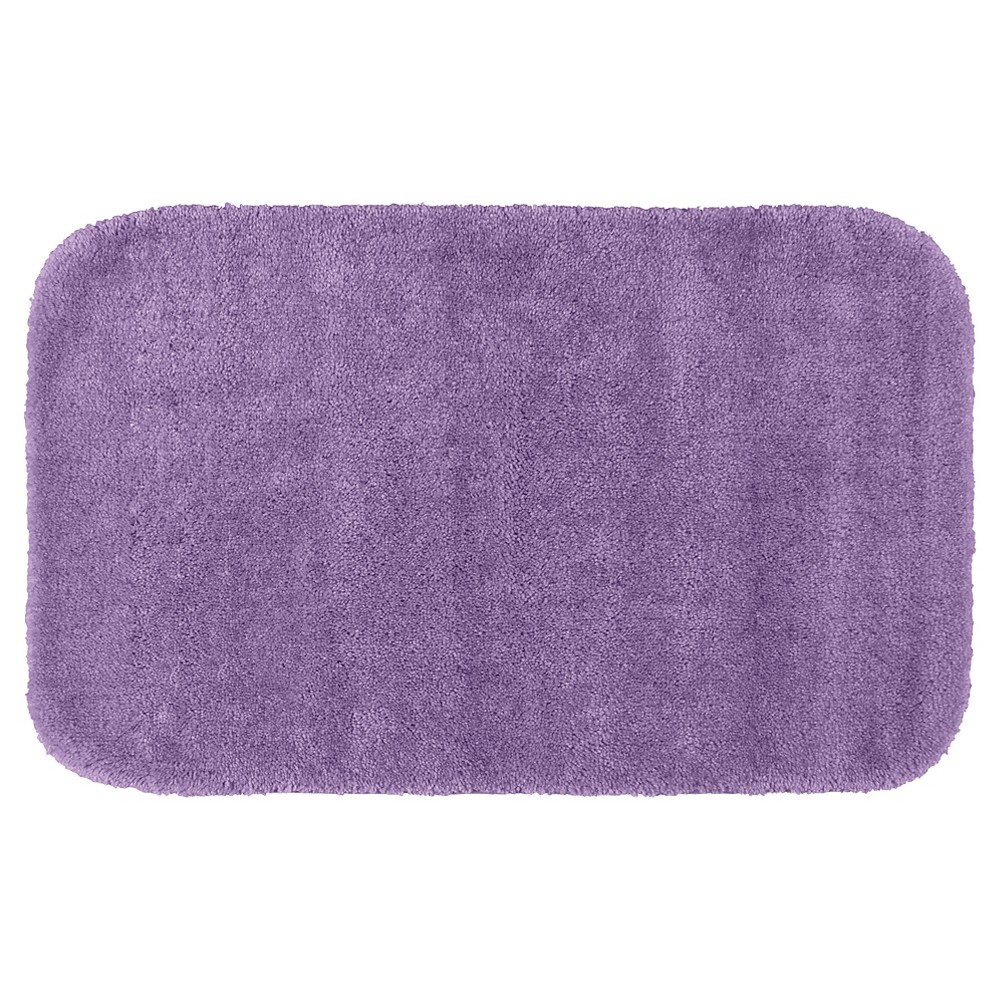 Photos - Bath Mat 24"x40" Traditional Plush Nylon Washable Bath Rug Purple - Garland