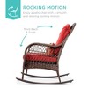 Best Choice Products Outdoor Wicker Rocking Chair for Patio, Porch w/ Steel Frame, Weather-Resistant Cushions - Red - 2 of 4