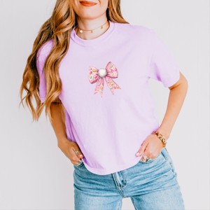 Easter Egg Bow Coquette - Women's Boxy Crop Top Graphic T-Shirt - 1 of 4