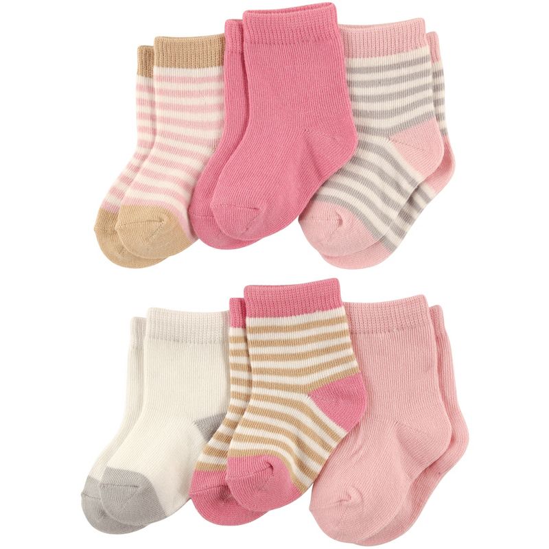Touched by Nature Baby Girl Organic Cotton Socks, Girl Stripes, 1 of 3