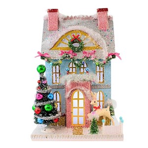Cody Foster 14.75 In Merry Reindeer Chateau Christmas Putz House , Lightweight Christmas Decor Victorian Christmas (1PC) - 1 of 4