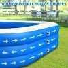 MOVSSOU Inflatable Swimming Pool Kids Adults Blow up Pool Family Backyard 120" x 72" x 22" Blue - 4 of 4
