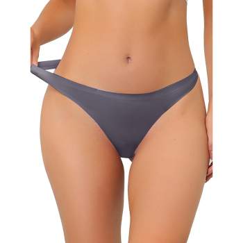 Allegra K Women's Unlined No-show Comfortable Available In Plus Size Thongs  Gray Large : Target