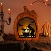 Northlight Witch Stirring Flickering Cauldron Scene Inside Pumpkin Halloween Decoration - 13" - LED Orange Light - 2 of 4
