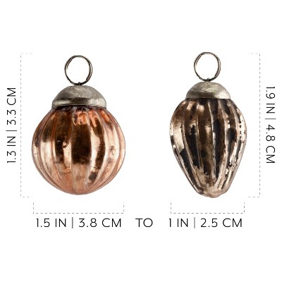 Copper and Glass Vintage Style Finial Ornaments Set
