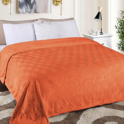 Diamond Flannel Embossed Fleece Blanket by Blue Nile Mills