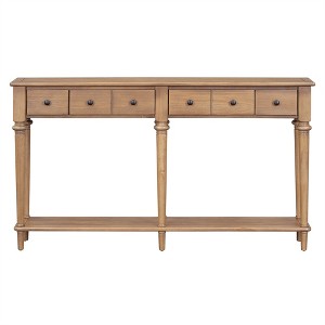 Tramull Retro Entryway Table with 4 Drawers & Shelf, Vintage Console Table for Hallway, Living Room - 1 of 4