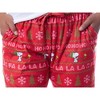Peanuts Womens' Snoopy and Woodstock Ho Ho Ho Ugly Sweater Pajama Pants Red - 3 of 4