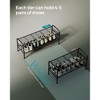 SONGMICS Shoe Rack, 2-Tier Shoe Organizer, Metal Shoe Shelf Storage with 4 Side Hooks, Holds 10 Pairs of Shoes, Height-Adjustable Shoe Rack, Ink Black - 3 of 4
