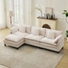 Modular Sectional Sofa,Corduroy Cloud Couch with Movable Ottoman & Throw Pillows, Modern L/U-Shaped Sofa,Comfy Deep Seat Couch for Living Rooms - 2 of 4
