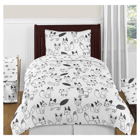 Black White Fox Comforter Set Twin Sweet Jojo Designs Target