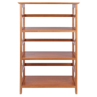 42" Honey Pine Wood 3-Tier Studio Bookshelf