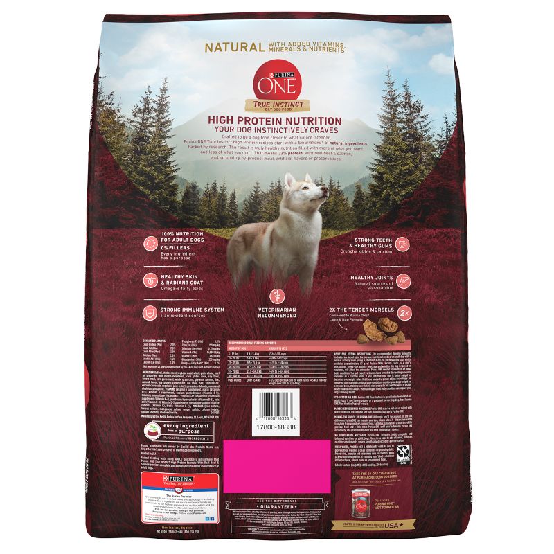 Purina ONE SmartBlend True Instinct High Protein with Real Beef & Salmon Adult Dry Dog Food, 4 of 9