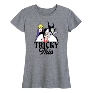 Women's - Disney - Evil Queen Maleficent Cruella Tricky Trio Short Sleeve Graphic T-Shirt - 1 of 4