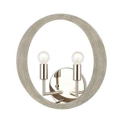 Elk Home Retro Rings 2 - Light Wall Light in  Sandy Beechwood