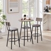 Hooseng 3 Pieces Round Dining Table, Bar Table Set with Counter Height Faux Marble Table with shelf and 2 Stools, Space Saving Bar Table - 2 of 4