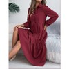 Coolmee Women Casual Maxi Shirt Dress Flowy Button Down V Neck Ruffled Long Dresses - 4 of 4