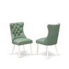 East West Furniture DAP2F12 Dallas Parson Dining Chairs - Button Tufted Nailhead Trim Dark Gray faux Leather Upholstered Chairs, Set of 2, linen white - 2 of 4