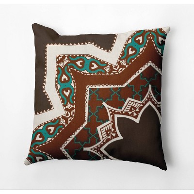 18"x18" 'Rising Star' Square Throw Pillow Brown - e by design