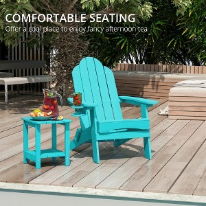 Arceso Folding Adirondack Chair,  15 Inch HDPS Fire Pit Patio Chairs Weather Resistant, Modern Plastic Outdoor Chairs with Cup Holder - 1 of 4