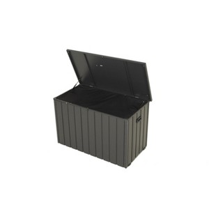 Gulches 200 Gallon Metal Outdoor Storage Box, Gray, Lockable Waterproof Patio Deck Box with Oxford Fabric Bag - 1 of 4