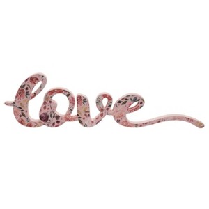 Transpac Wood 15.94 in. Multicolor Spring Love Script Word Decor - 1 of 2