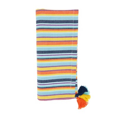 Saro Lifestyle Fiesta Striped Design Table Napkins (Set of 4), 20"x20", Multi