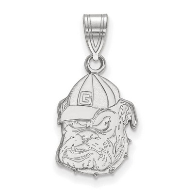 Black Bow Jewelry 14k White Gold Georgia Bulldogs NCAA Medium Pendant