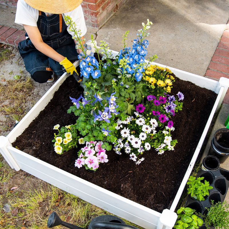 Barton 4x4 ft Outdoor Planter Box Square Flower Herb Pot Raised Bed Garden Porch, 1 of 5