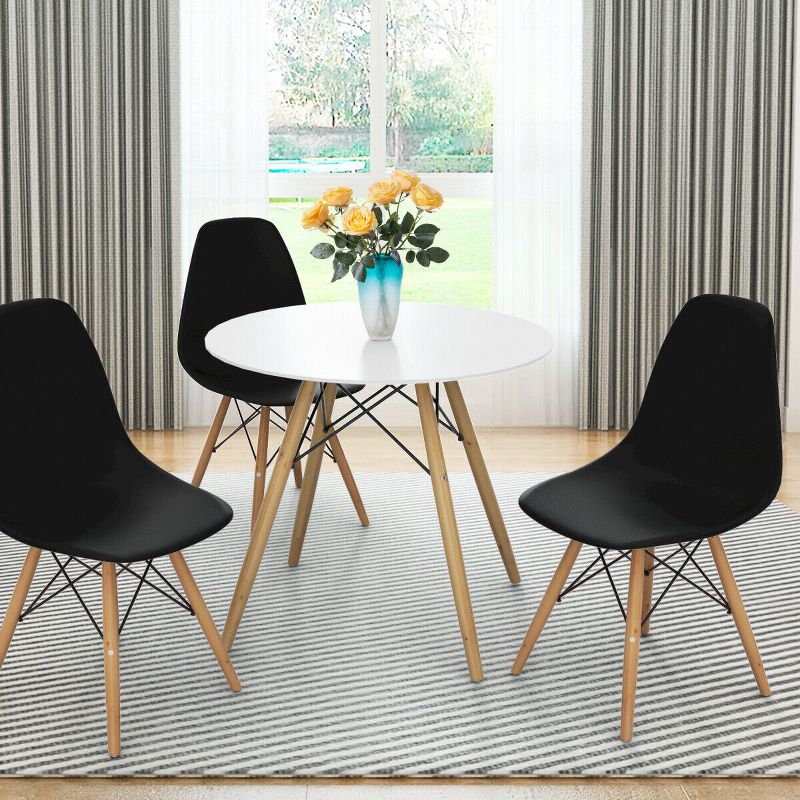 Tangkula 2-Piece Dining Chairs Modern Style Plastic DSW Chair Black/White/Blue, 2 of 6