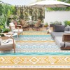 Lahome Waterproof Outdoor Back to College Series Reversible Boho Plastic Straw Mat for Patio,Balcony,Deck - 2 of 4
