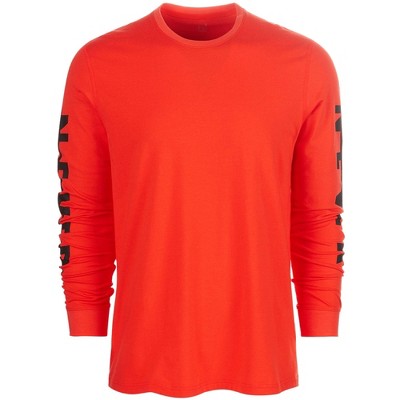 Ideology Mens Long Sleeve NEVER Graphic T-Shirt