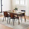 coucheta Dining Chairs Set of 6 - Mid Century Modern Upholstered Retro PU Leather Chairs with Walnut Bentwood Back, for Dining Room, Kitchen, Black - 4 of 4