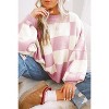 Women Checkered Bishop Sleeve Sweater - 4 of 4