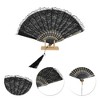 Unique Bargains Lace Trim Orchid with Tassel Folding Fan 1 Pc - 3 of 4