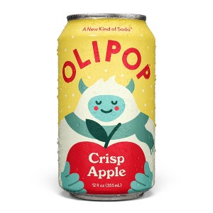 OLIPOP Crisp Apple Prebiotic Soda - 12 fl oz Can - 1 of 4