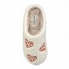 Aéropostale Women’s Fuzzy Pizza-Heart Mule Slippers – Ivory Slip-On House Shoes with Pepperoni Heart Embroidery & Non-Slip Outsole - 4 of 4