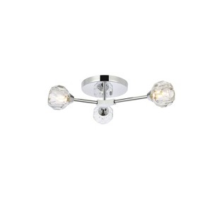 Elegant Lighting Zayne 3 Light Flush Mount in Chrome - 1 of 4