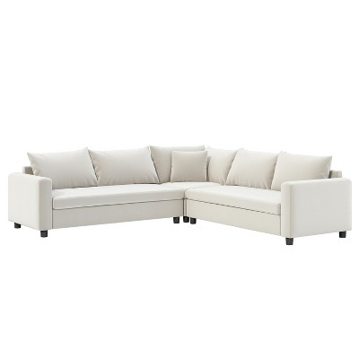 GDFStudio William Modular 92" Chenille Upholstery 5 Seat L-shape Sofa with Cushions