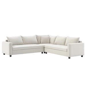 GDFStudio William Modular 92" Chenille Upholstery 5 Seat L-shape Sofa with Cushions - 1 of 4