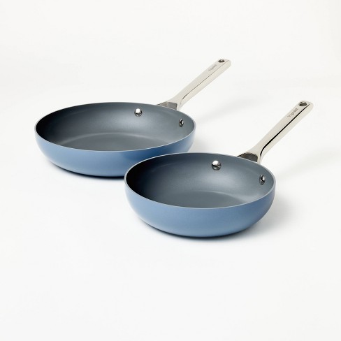 Goodful 10pc Cast Aluminum Ceramic Cookware Set Blue : Target