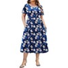 Zeagoo Women Plus Size Short Sleeve Dress Loose Summer Casual A-Line Flowy Midi Dresses with Pockets Pa169 3X - 2 of 4