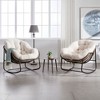 KWPZQEB Outdoor Rocking Chair, Rattan Rocking Chair with Padded Cushion, Modern Cozy Lounge Rocker Chair for Balcony Porch Patio - 4 of 4