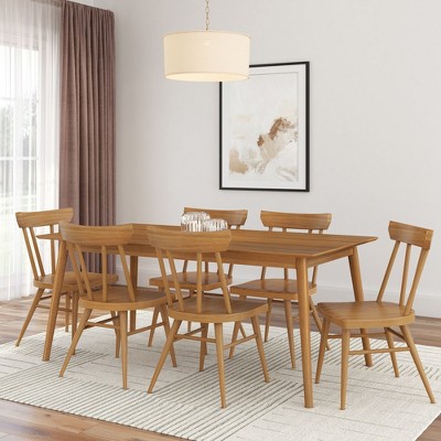 72'' Solid Wood Mid Century Modern Dining Table for 6