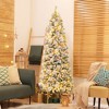 Tangkula 6/7 FT Flocked Christmas Tree w/ Pine Needles 517 Branch Tips 170 LED Lights - 3 of 4