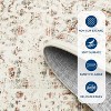 Washable Vintage Floral Distressed Rugs, Low Pile Non Slip Carpet, Soft Mat for Living Room Office Kitchen Laundry Hallway Entryway - 2 of 4