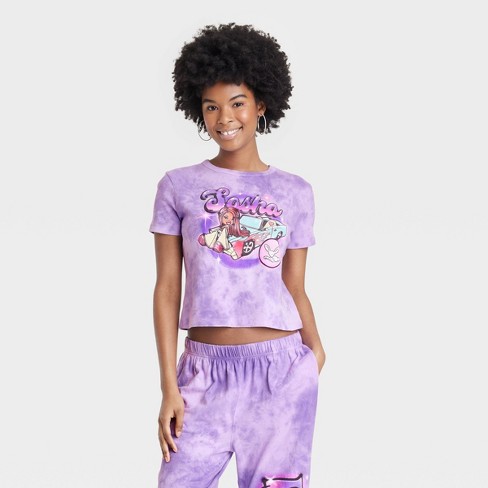 Women's Bratz Shasha Short Sleeve Graphic Baby T-shirt - Lavender L : Target