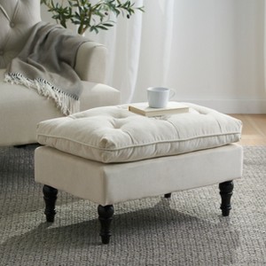 Vynxaria Lofton 28" Pillow Top Ottoman - Elegant & Comfortable Accent Piece - 1 of 4